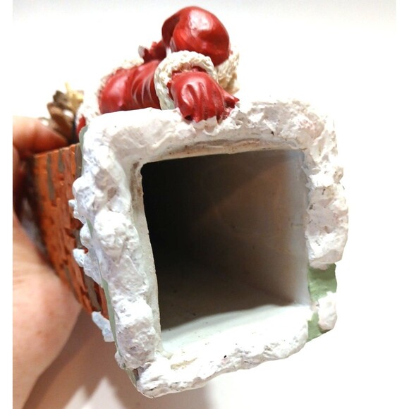 Santa Reindeer Chimney Candle Holder Vase Christmas Fun 9 In  Tall X 4 In  Wide - Picture 10 of 11